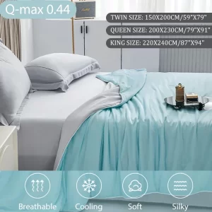 Air Condition Comforter for Summer Pure Color Ice Silk Cooling Blanket Lightweight and Smooth Twin/King Size Cold Quilt